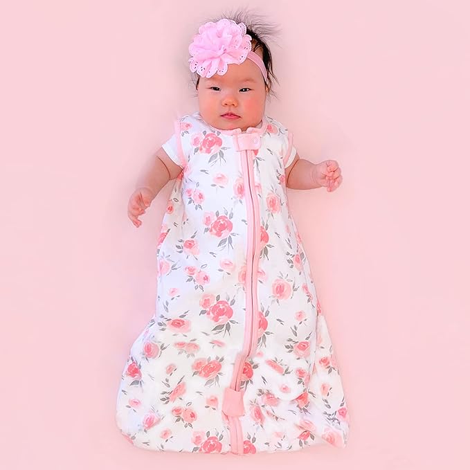 Baby Sleep Sack 1.0 TOG, Organic Cotton Baby Wearable Blanket with Two-Way Zipper, Swaddle Transition Baby Sleeping Bag, All-Season Sleep Sack for Newborn Infant Toddler Boy Girl, 0-6 Months, 1-Pack