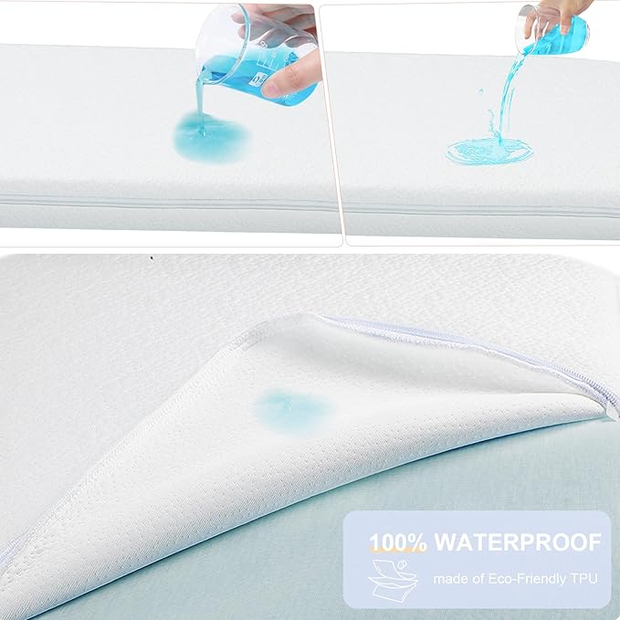 NeoBorn Baby Bassinet Mattress Pad, 33" x 20" Dual Sided Comfort Gel Memory Foam Mattress with Removable Breathable Soft Tencel Cover Fit for Baby Delight/Mika Micky/KoolerThings Bassinet