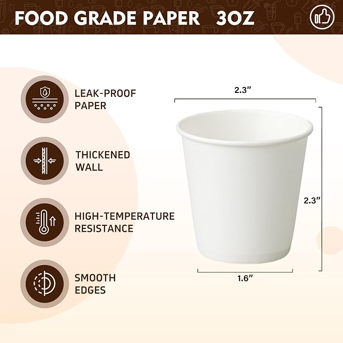 YEEHAW 3 oz 600 Pack Bathroom Cups Disposable Paper Cups | - Image 2