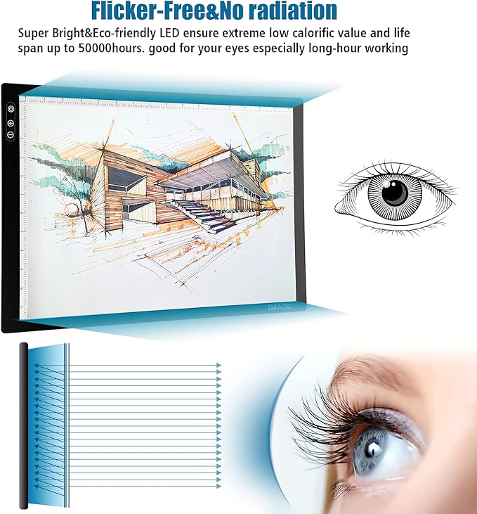 A3 Magnetic Light Pad for Diamond Painting, Physical Buttons Control Ultra-Thin Light Box Artcraft Tracing Light Board for 5D Diamond Painting Tatoo Pad Animation,Sketching, Designing, Stencilling