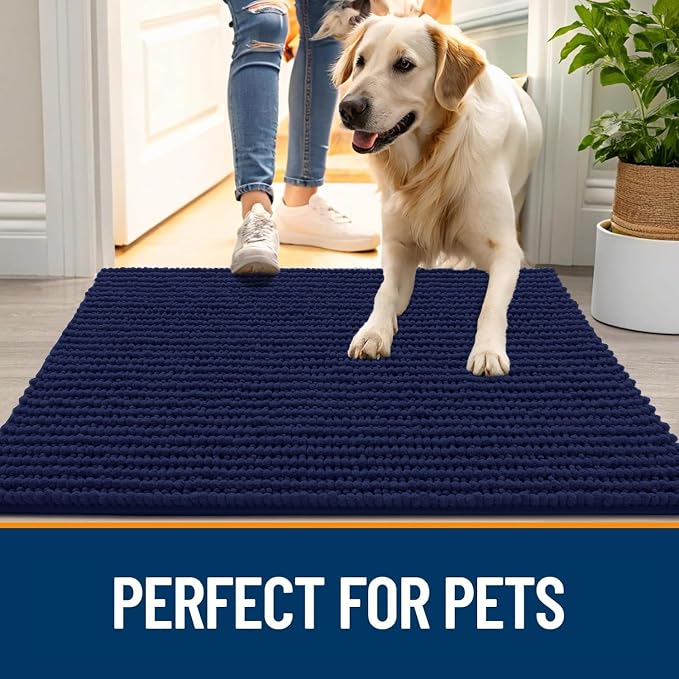 OLANLY Dog Door Mat for Muddy Paws 44x24, Ultra Absorbent Chenille Mud Doormat - Image 6