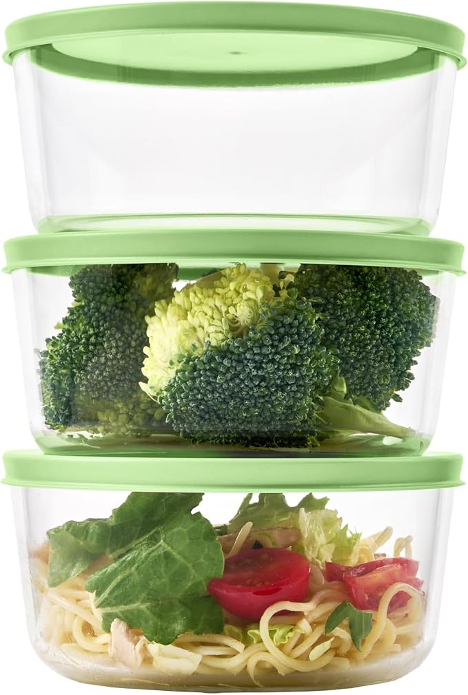 12-Piece Glass Food Storage Containers Set | 2-Cup, Leakproof | Microwave - Image 2
