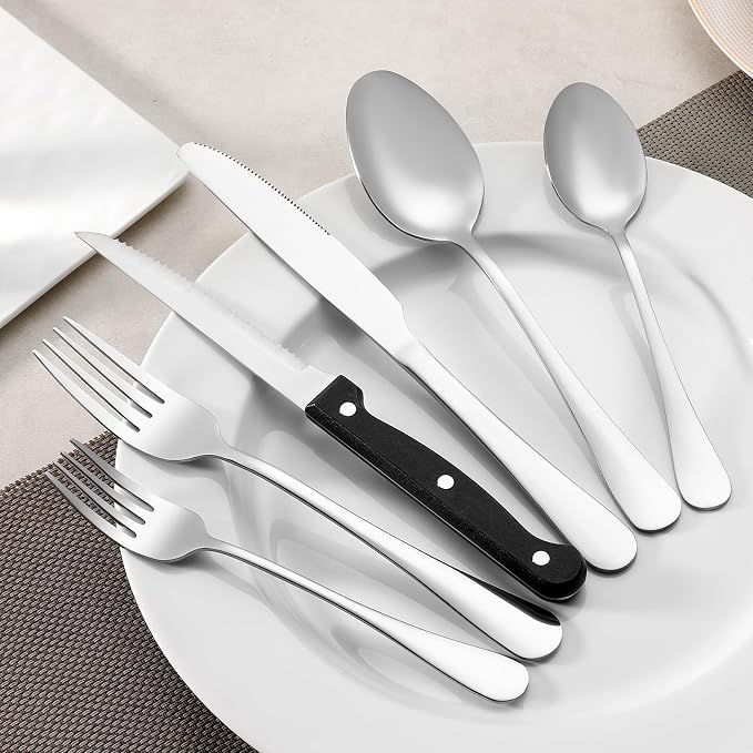 8 Pcs Teaspoons Set, Food-Grade Stainless Steel Spoons Silverware, Cutlery Tea - Image 7