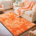 Mottling Orange Fluffy Rug Shag Area Rug, 3x5 Area Rugs by Yongyangjuxi
