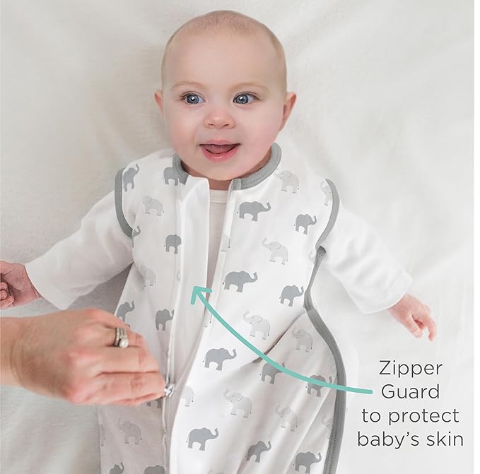 Amazing Baby Cotton Muslin Sleeping Sack, For Baby Boy or Girl, Wearable Blanket with 2-way Zipper, Stars, Sterling, Small (0-6 Month)
