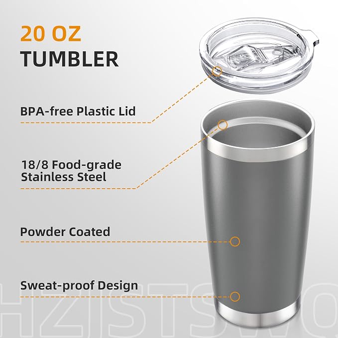 20 oz Tumbler with Lid Stainless Steel Insulated Tumblers, 1 Pack | Leak Proof - Image 3