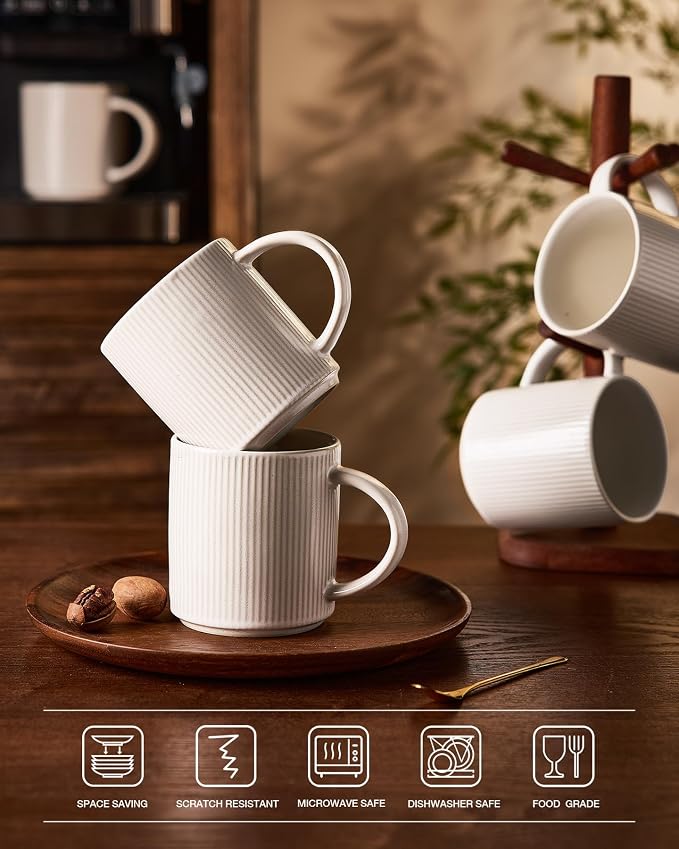 famiware Coffee Mug Set for 8, Star 16 oz Catering Mugs Cup Set - Image 7