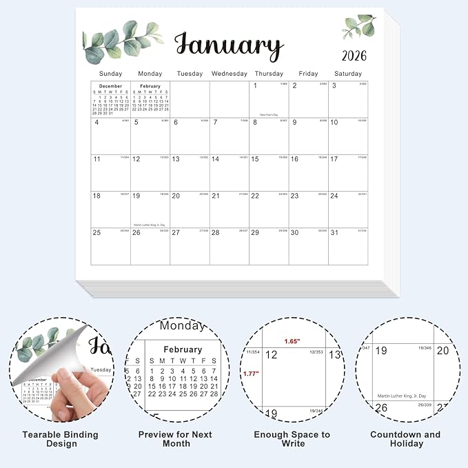 2026 Magnetic Fridge Calendar 18 Monthly Magnetic Calendar for Refrigerator 2026 Wall Calendar Planner Runs from January 2026 Until June 2027 Easy Organizing Markers Tearable (Nature)
