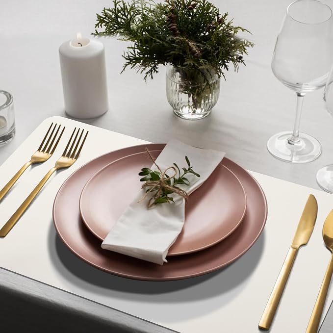 Maxpearl Faux Leather Placemats Set of 4, Ivory White | Waterproof - Image 9