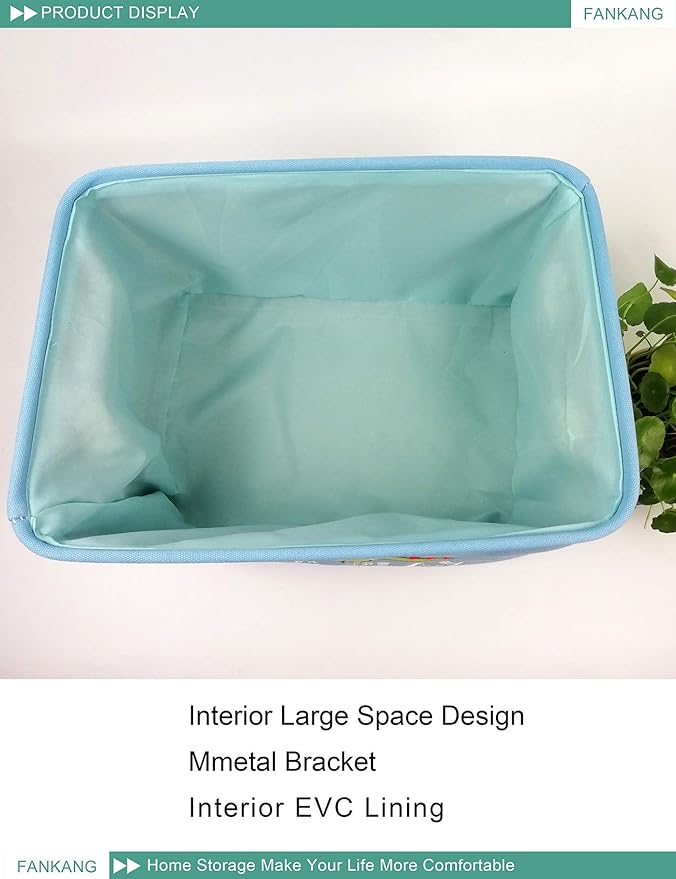FANKANG Rectangular Laundry Basket Nursery Storage Fabric Storage Bin Storage Hamper,Gift Baskets (Single Dinosaur)