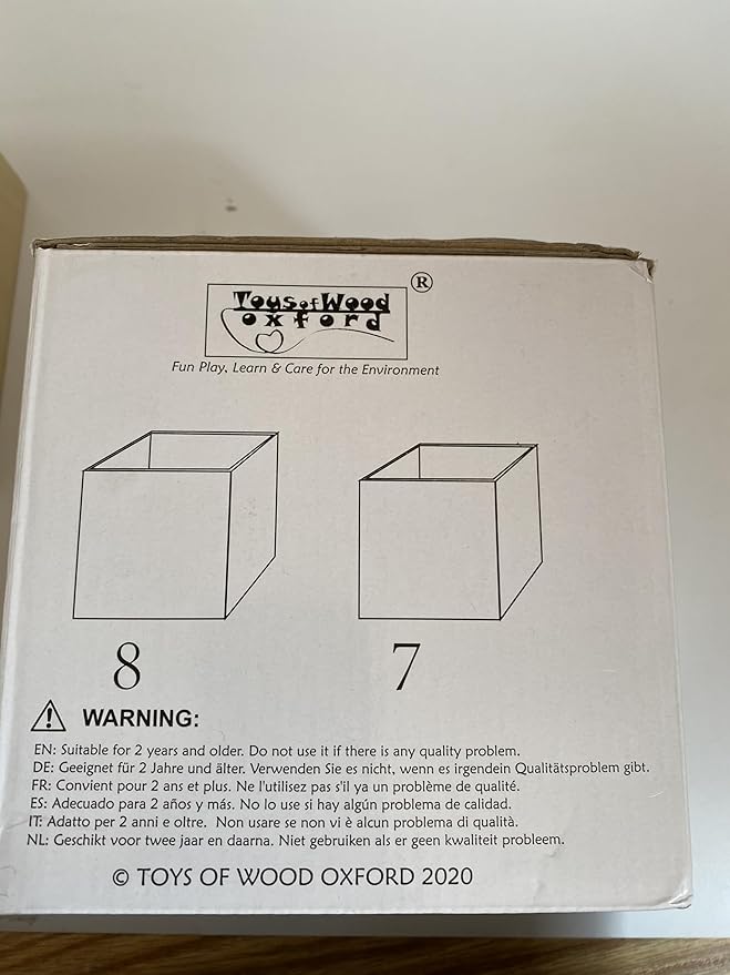 TOWO Wooden Stacking Boxes-Nesting and Sorting Cups Blocks for Toddlers-Stacking Cubes Educational Learning Toys for 2 Years Old Montessori Materials