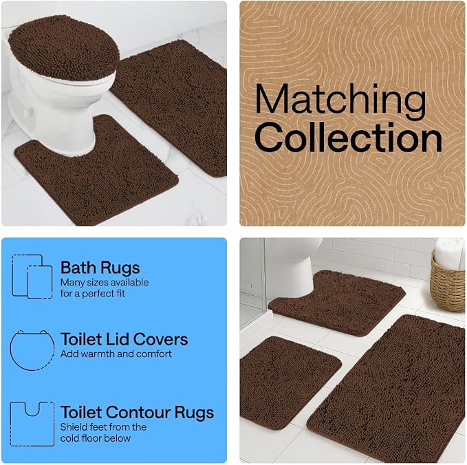 GORILLA GRIP Bath Rug Mat, Thick Soft Absorbent Chenille, Quick Dry Microfiber - Image 8