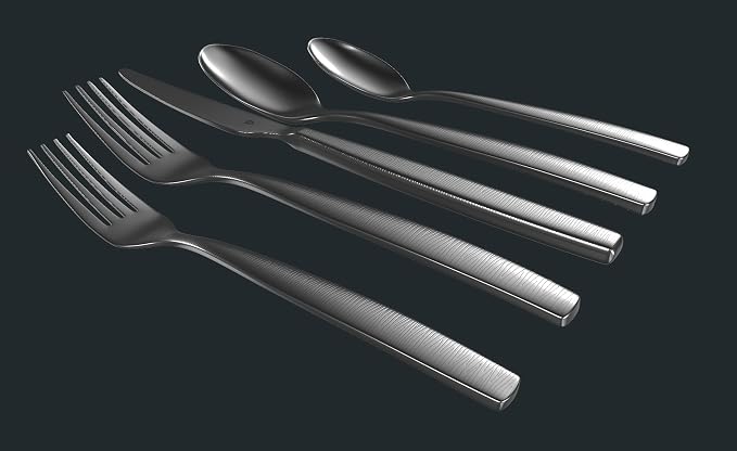 Engraved Silverware Set for 12 | 18/10 Stainless Steel Flatware - Image 3