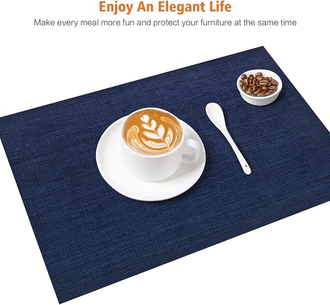 Placemats Set of 8, Heat and Stain Resistant Indoor/Outdoor Place mats - Image 6