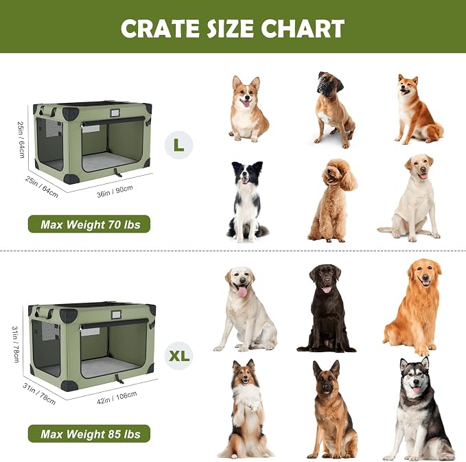 42 Inch Travel Collapsible Dog Crate Green - Image 6
