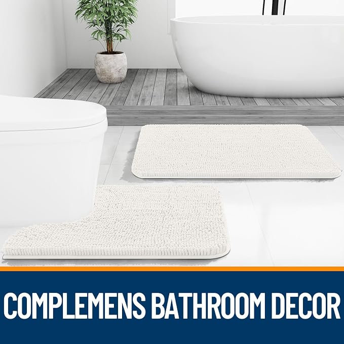OLANLY Bathroom Runner Rugs 44x24, Extra Soft Absorbent Chenille Bath Rugs - Image 7