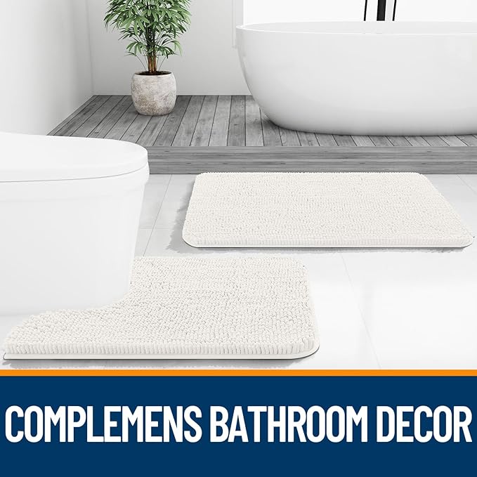 OLANLY Large Bathroom Rugs 50x30, Extra Soft Absorbent Chenille Bath Rugs - Image 7