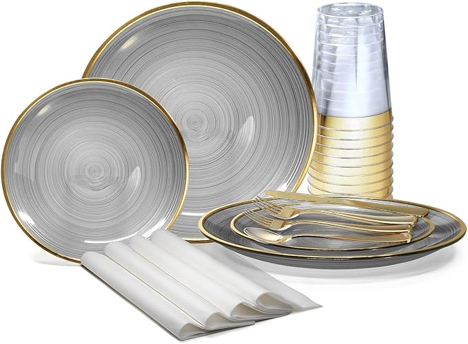 " OCCASIONS " 640pcs set-Wedding Party Disposable Plastic Plate Set -80 x 10'' by OCCASIONSFINESTPLASTICTABLEWARE