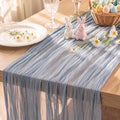 12 Pack Dusty Blue Cheesecloth Table Runner 120 Inch Boho Wedding Decor | by Fixwal
