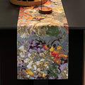 Satin Green Purple Table Runner, Waterproof Spillproof Washable Kitchen Dining by ZIWUROAD
