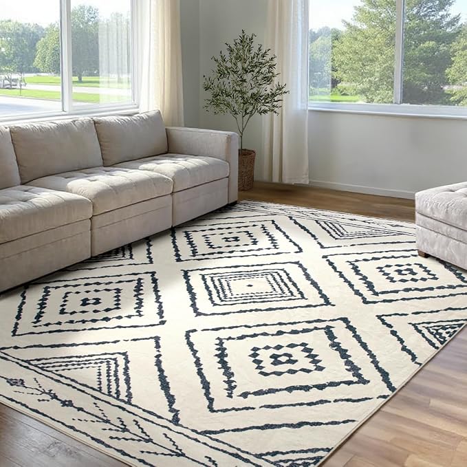 BESTSWEETIE Area Rug 5x7 Rug Machine Washable Non-Slip Low Pile Print Pattern by BESTSWEETIE