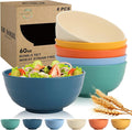 Wheat Straw Bowls 60 OZ, Unbreakable Large Salad Bowl Set of 6, Microwave and by Perlapoc