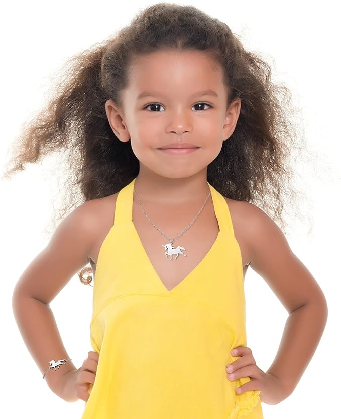 Jewelkeeper Unicorn Musical Jewelry Box for Little Girls - Kids Jewelry Box with Pullout Drawer - Music Jewellery Box with Necklace and Bracelet - Gift Set for Kids - Children's Jewellery Storage Case