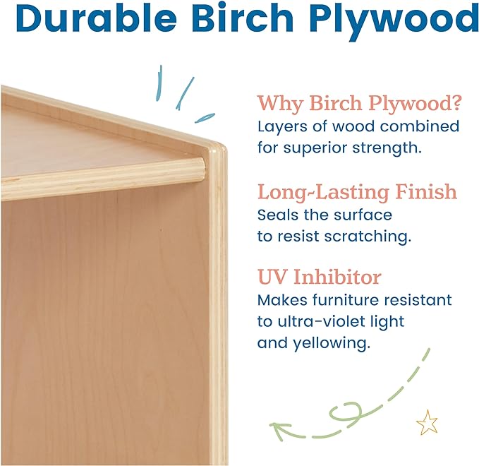 ECR4Kids Reach-Up Step Stool with Handles, Kids Furniture, Natural