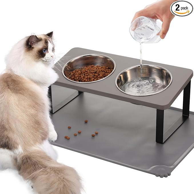 Summark Upgraded Elevated Cat Bowls by Summark
