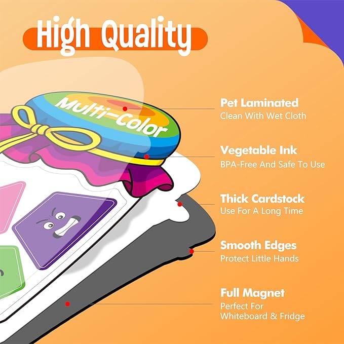 12 Pieces Magnetic Color Sorting Toys, 60 Color & Shape Magnets, Early Educational Sorting Set for Refrigerator Whiteboard Baby Toddlers Kids