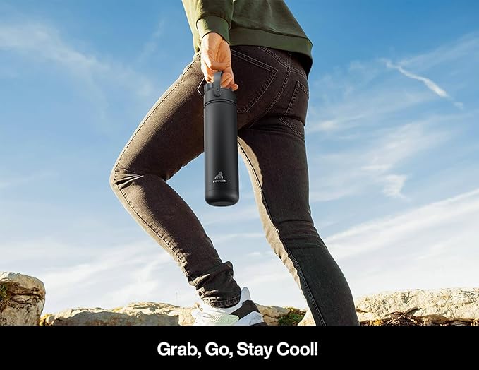POWCAN 26 oz Insulated Water Bottle: Straw and Spout Lid, Glow-in-the-Dark | - Image 9