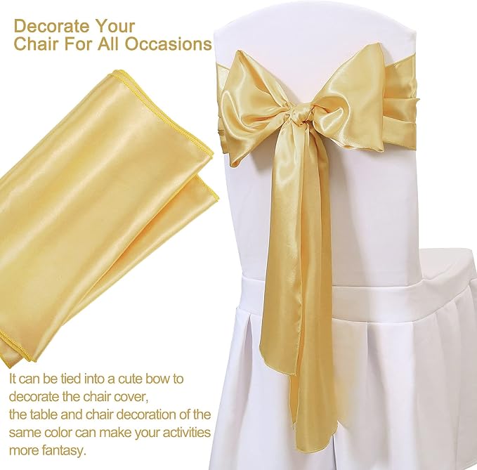 Light Gold Satin Table Runners 10 Pack 12x108 inch Silk Smooth Fabric | Bright - Image 4