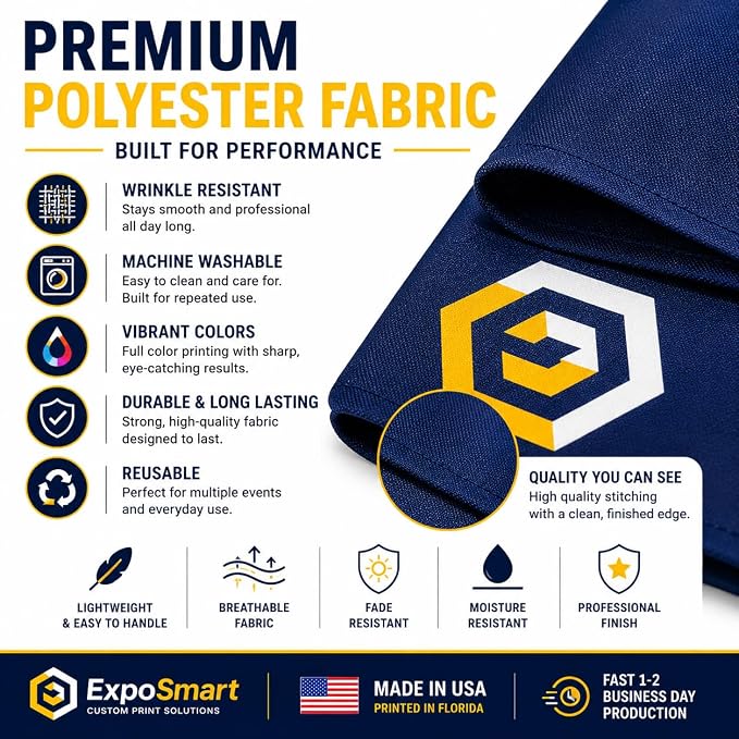 24x72 Custom Table Runner with Business Logo, Ships Next Day, Made in USA Thick - Image 4