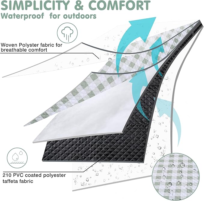 HX&OD Outdoor Picnic Blanket, Extra Large, 80''x60'' Waterproof Foldable Blankets Gingham Picnic Mat for Beach, Camping Grass Lawn Park Accessories Cute Couple Ideas Wedding (Green, 80”x60”)