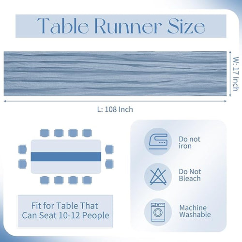 10 Pack Dusty Blue Cheesecloth Table Runner 17x108 Inch Boho Gauze Cheese Cloth - Image 2