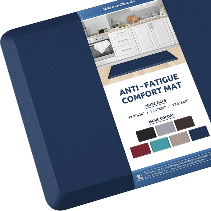 KitchenClouds Kitchen Mat Cushioned Anti Fatigue Kitchen Rug 17.3"x39" Water by KitchenClouds
