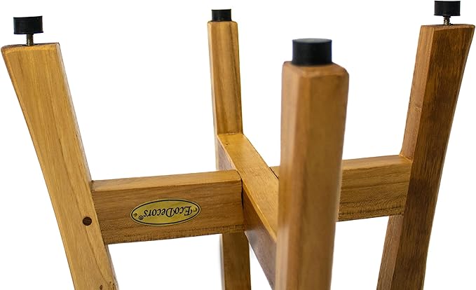 EcoDecors Shoji 12 Inch, 13 inch T, Perfect Height for Shaving Waterproof Teak Wood Shower Bench Stool Seat Chair for Inside Shower Storage Provides Safety, and Storage for Bathroom Accessories