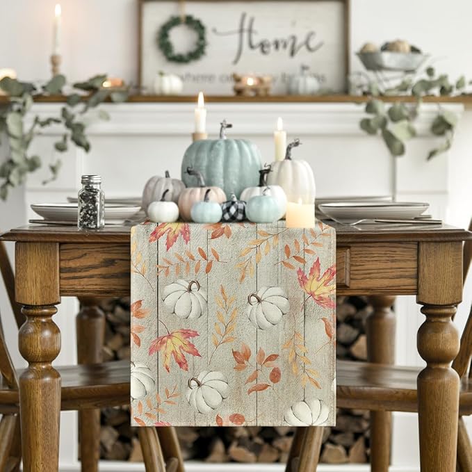 Artoid Mode 210 GSM Fall Table Runner 13x108 Inch Home Party Decor | Pumpkins - Image 2