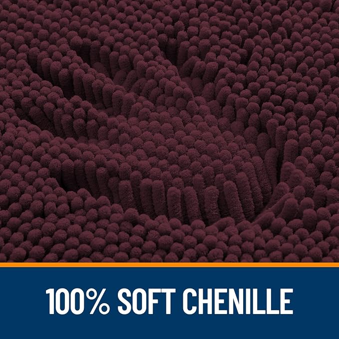 OLANLY Bathroom Rugs 35x24, Extra Soft Absorbent Chenille Bath Rugs, Rubber - Image 3