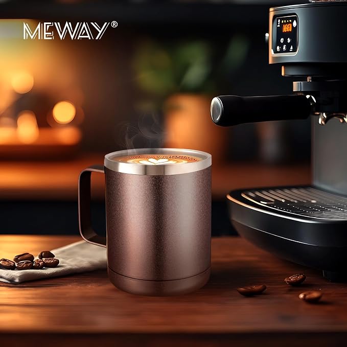 MEWAY 12oz Coffee Mug With Handle 4 Pack Bulk, Stainless Steel Insulated Travel - Image 7