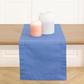 Solino Home Cotton Linen Table Runner Dusty Blue Hemstitch, 14 x 120 in | by SolinoHome