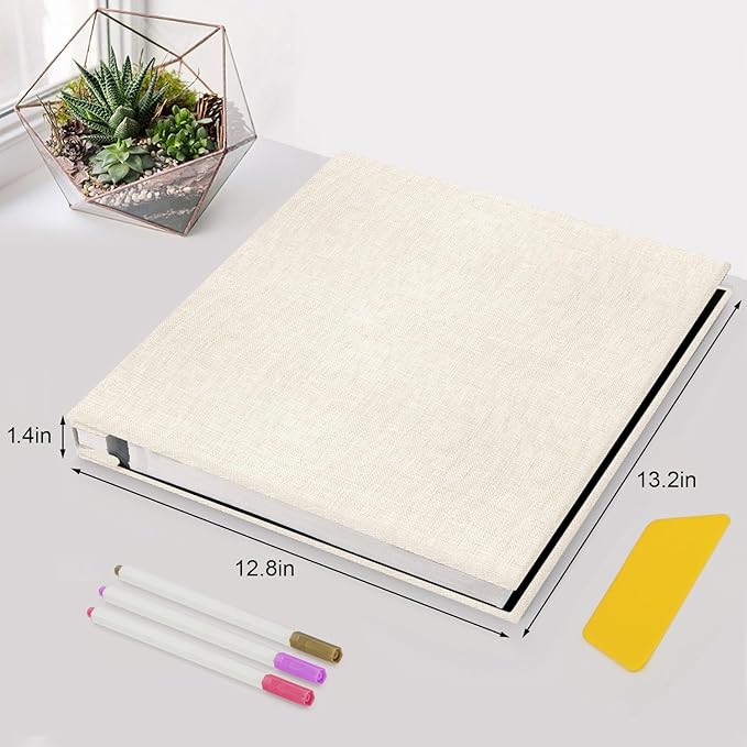 Zesthouse Large 18In Photo Album Self Adhesive 60 Pages, Scrapbook Albums with Sticky Page Holds 10x12 & 8x10 & 5X7 & 4x6 Pictures, DIY Photo Book Ideal Gift for Family Wedding Baby