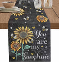 Farmhouse Sunflowers Table Runners 72 Inches Long, Cotton Linen Fabric Table by Edwiinsa