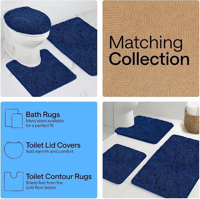 GORILLA GRIP Bath Rug Mat 60x24, Thick Soft Absorbent Chenille, Quick Dry - Image 8