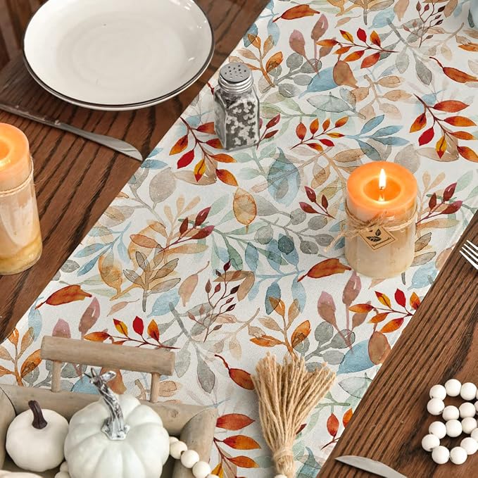 Artoid Mode 210 GSM Fall Table Runner 13x36 Inch Home Party Decor | Beige - Image 7