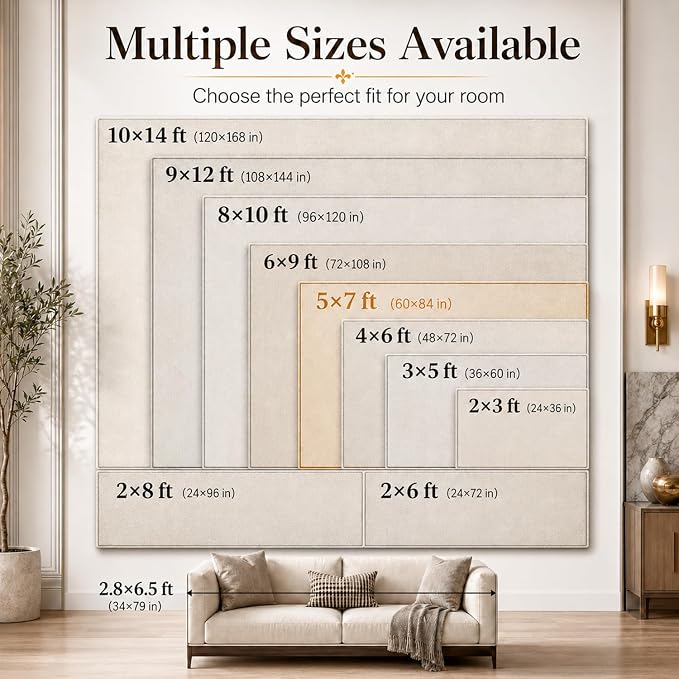 DCX Abstract Area Rug 9x12, Washable Beige Brown Modern Rug - Image 2
