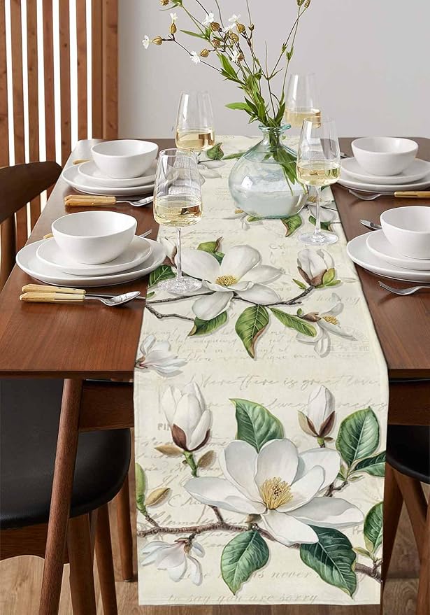 Vintage Floral Spring Table Runners 70 Inches Long, Rustic Botanical Table - Image 2