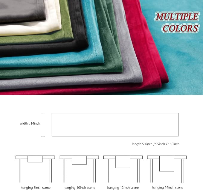 BALCONY & FALCON Table Runner Velvet Ivory 14"x71" | Elegant, Fall Decor - Image 5