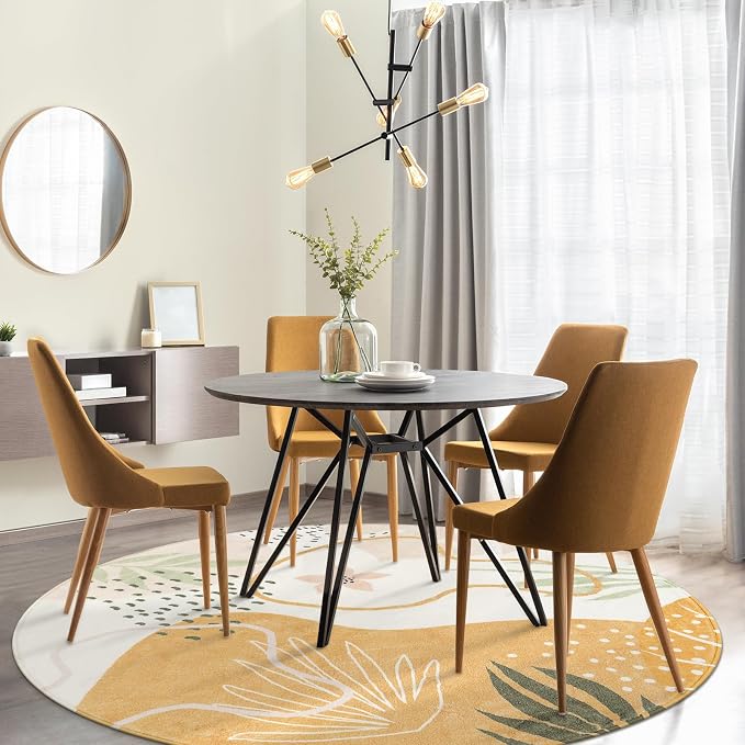 Lahome Boho Washable Round Rugs - 5ft Round Rug Non-Slip Soft Round Rugs - Image 7