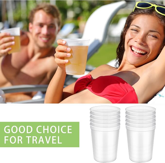 Yungyan 500 Pack 16 oz Stadium Cups Reusable Plastic Cups Blank Drink Stadium - Image 3